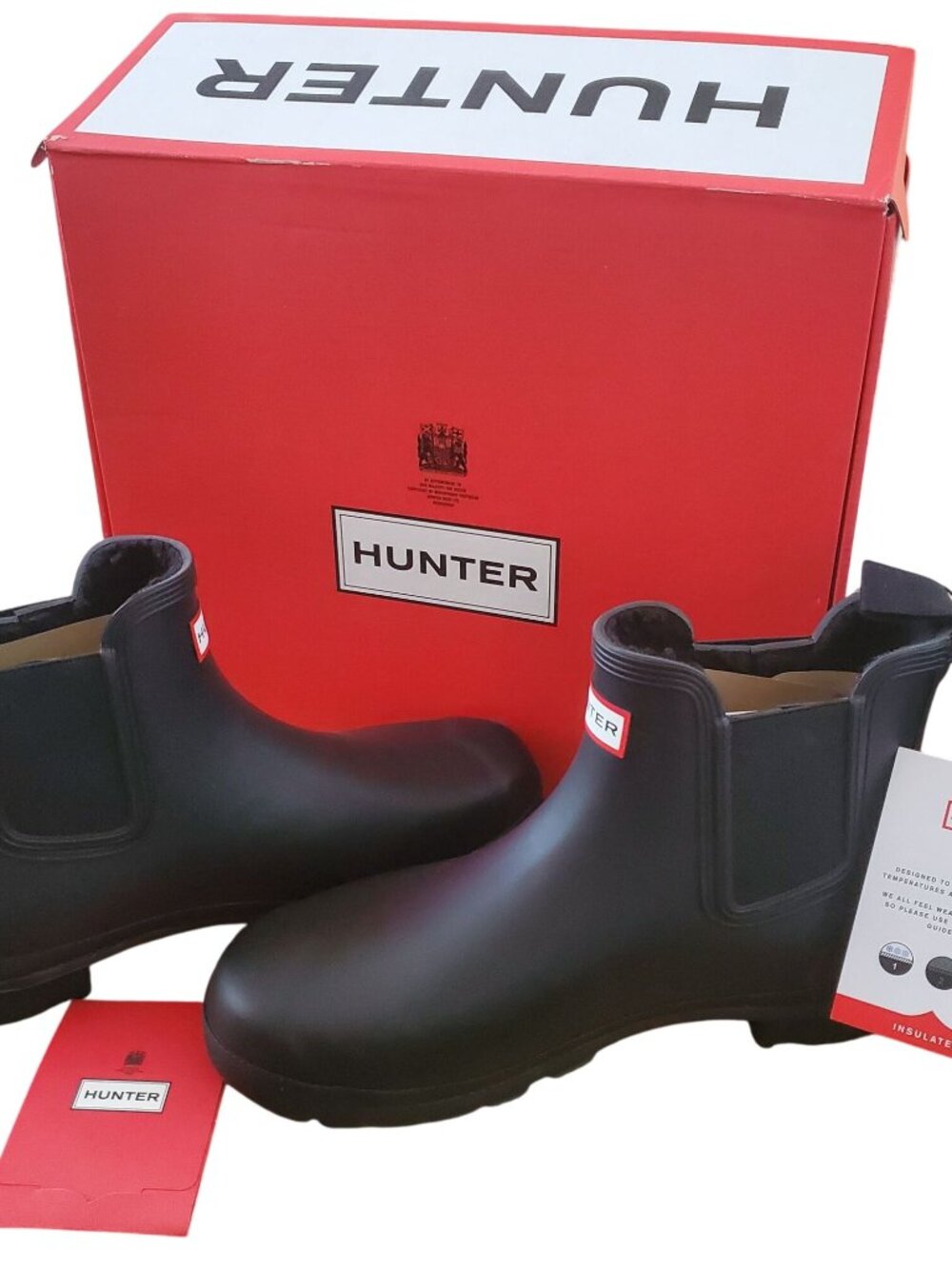 Hunter Women's 10 Insulated Chelsea Boots Rubber Waterproof Shoes Wellingtons